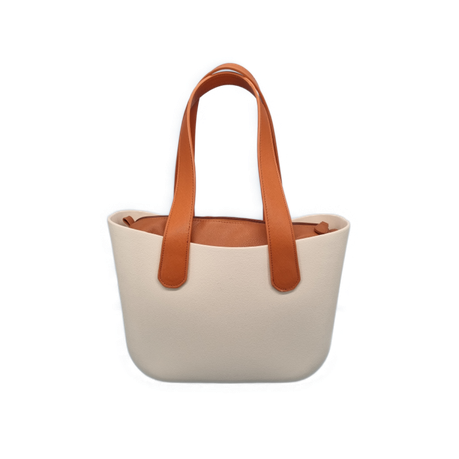 Eva Classic Handbag Beige, PU leather caramel brown inner, Handles Buy Online in Zimbabwe thedailysale.shop
