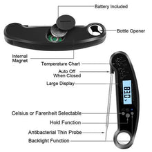 Load image into Gallery viewer, Lifespace Premium Instant Read Digital Folding Meat Thermometer
