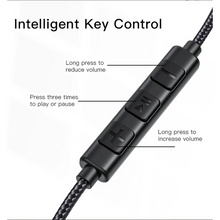 Load image into Gallery viewer, Nylon Braided Male to Male AUX Cable With Volume Control - 1.2m - YAU30

