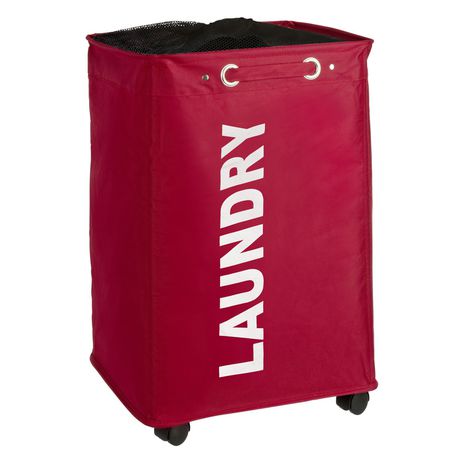 Wenko - Quadro Laundry Basket - Red 79L