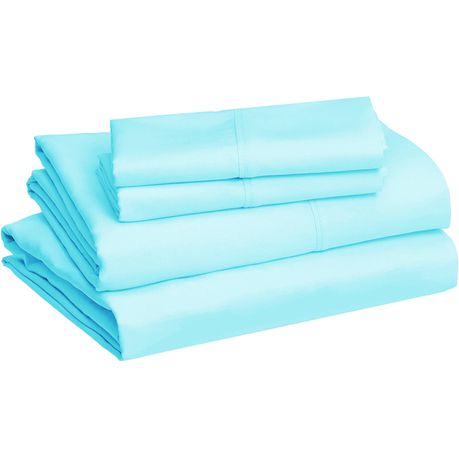 Wrinkle Resistant Egyptian Comfort Sheet Set 4 Piece Double: Duck Egg Blue Buy Online in Zimbabwe thedailysale.shop