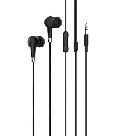 Universal Earphones With Mic 3.5mm Jack 1.2m cable Samsung Huawei Black Buy Online in Zimbabwe thedailysale.shop