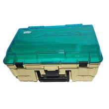Load image into Gallery viewer, Outcast Double Layer Large Blue and Gold Fishing Tacklebox
