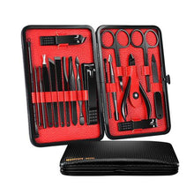 Load image into Gallery viewer, GreenLeaf Matt Black Manicure, Pedicure Set 18 Piece
