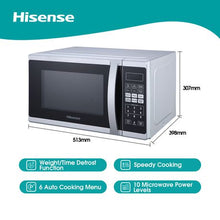 Load image into Gallery viewer, Hisense - 28 Litre Microwave Oven - Mirror Silver
