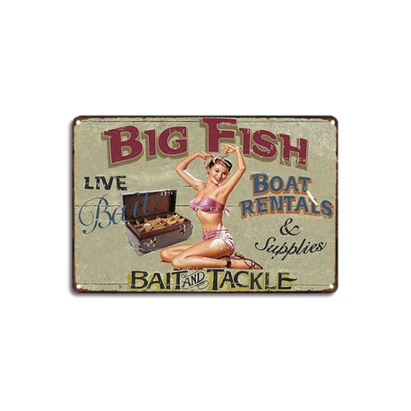 Retro Vintage Decorative Wall Metal Plate Sign - Big Fish Buy Online in Zimbabwe thedailysale.shop