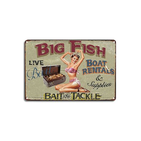 Retro Vintage Decorative Wall Metal Plate Sign - Big Fish