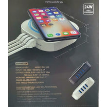 Load image into Gallery viewer, 24W Wireless Charger with 4 USB ports
