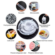 Load image into Gallery viewer, 6 Piece Silicone Kitchen Storage Cover Stretchable Microwave Lid
