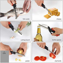 Load image into Gallery viewer, Silver Kitchen Clever Cutter - 6-1  Kitchen Scissors - Multi-Functional
