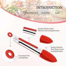 Load image into Gallery viewer, Hubbe Silicone and Stainless Steel Kitchen Tongs

