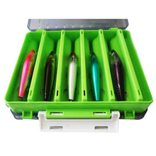 Load image into Gallery viewer, ILURE Reversible 10 Space Tackle Box - Includes 5 Floating Minnow Lures
