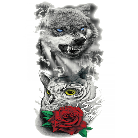 Tattoo - Waterproof High Quality Skin Safe - Wolf Owl Buy Online in Zimbabwe thedailysale.shop