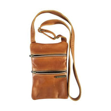 Load image into Gallery viewer, MIRELLE Genuine Leather 2 Pocket Crossbody - Tan
