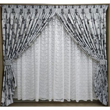 Load image into Gallery viewer, Curtain Set - 5m Jozi Grey + 5m Shiny Lace White
