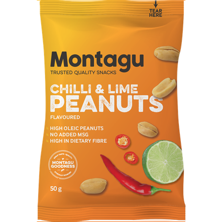 Montagu Flavoured Roasted Peanuts Chilli & Lime 10x 50g Box Buy Online in Zimbabwe thedailysale.shop
