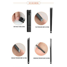 Load image into Gallery viewer, GreenLeaf Matt Black Manicure, Pedicure Set 18 Piece
