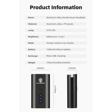 Load image into Gallery viewer, Cyclingbox Double Head Super Bright Front Bike Light with 4 Light Modes
