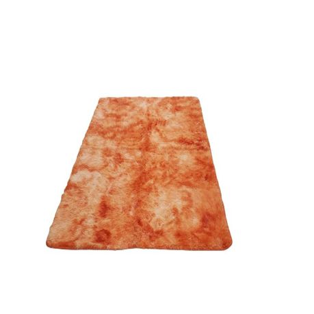 Orange and White Fluffy Shaggy Rug/Carpet (150cmx200cm) Buy Online in Zimbabwe thedailysale.shop