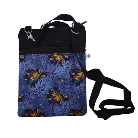 Orema Shweshwe Sling Shoulder Bag Crossbody Bag - Blue Floral Buy Online in Zimbabwe thedailysale.shop