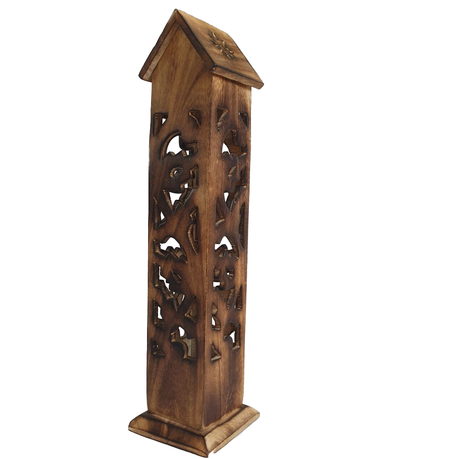 Handmade Wooden incense sticks & Incense Cone Burner Tower - House