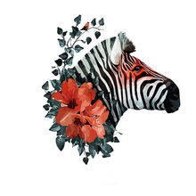 Load image into Gallery viewer, Floral Zebra Head Art Sticker for Wall Decoration
