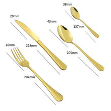 Load image into Gallery viewer, 24 Piece  Gold Cutlery Set
