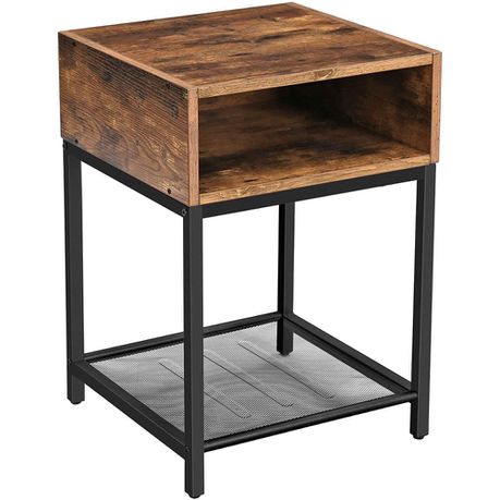 Bragg Berlin Rustic Bedside Table, Brown