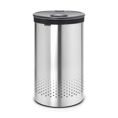 Brabantia Laundry Bin 60L - Matt Steel/Grey Lid