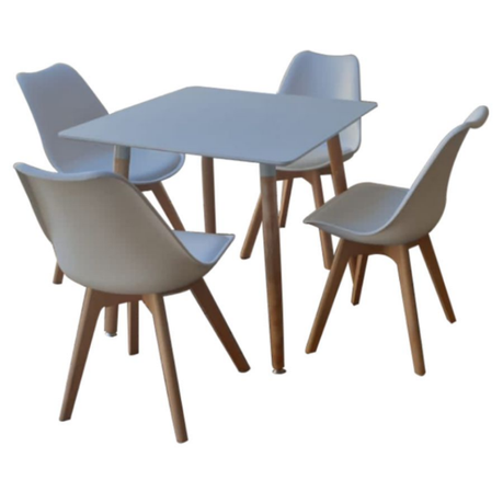 Rectangle Table + 4 Padded Chairs - White Buy Online in Zimbabwe thedailysale.shop