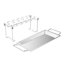 Load image into Gallery viewer, Stainless Steel Chicken Wing Leg Rack Grill Holder with Drip Pan for BBQ
