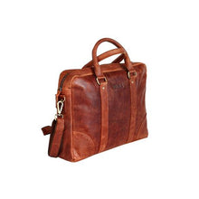 Load image into Gallery viewer, Minx - Genuine Buffalo Leather Laptop Bag Coffee Brown 15 Inches
