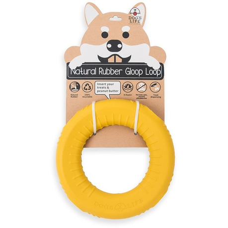 Dog's Life Natural Rubber Dog Toy Gloop Loop Yellow Buy Online in Zimbabwe thedailysale.shop