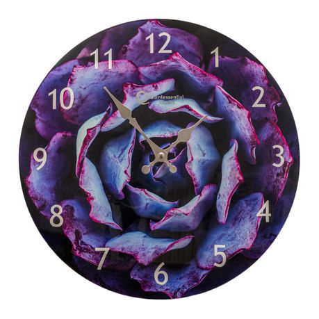 Quintessential Clocks – Blooming Flower - Decorative Glass Wall Clock Buy Online in Zimbabwe thedailysale.shop