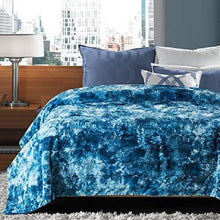 Load image into Gallery viewer, Wonder Trend Faux Fur Luxury Mink Thermal Heat Blanket Throw Turquoise Blue
