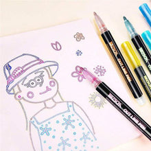Load image into Gallery viewer, 12 Piece Doodle Dazzle Outline Glitter Shimmer Metallic Magic Markers
