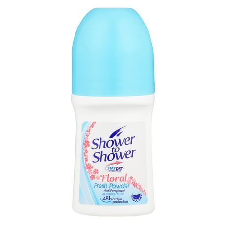 Shower to Shower Roll-on 50ml Floral Fresh Powder Buy Online in Zimbabwe thedailysale.shop