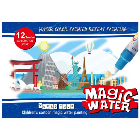 Reusable Magic Water Coloring Book - World Tour Series Buy Online in Zimbabwe thedailysale.shop