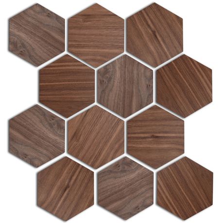 db Creative - 12 x Hexagon Walnut display tiles (wood wall art décor tiles) Buy Online in Zimbabwe thedailysale.shop