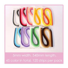 Load image into Gallery viewer, Paper Quilling Strips Set -9 color series packages, 5mm width 540mm length

