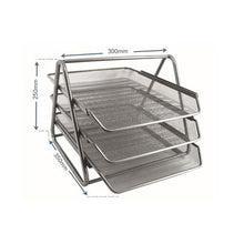 Load image into Gallery viewer, SDS M700S Wire Mesh Metal Desk Letter Tray Set - 3-Tier - Silver
