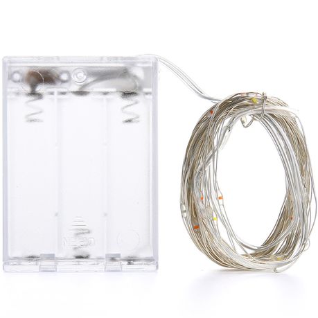 Wire Fairy Lights-Silver 10m Cool White Battery Operated Buy Online in Zimbabwe thedailysale.shop