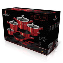 Load image into Gallery viewer, Berlinger Haus 15 Piece Marble Coating Cookware Set - Burgundy Metallic
