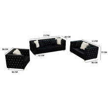 Load image into Gallery viewer, LUX Studded 2 Seater Sofa Black
