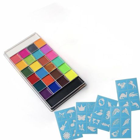 26 Colour Face Paint Palette With Stencils