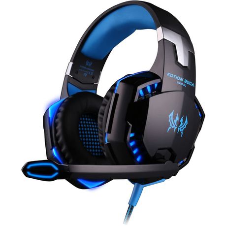 Gaming Headphones Kotion G2000 with Mic + Audio/Mic Splitter Cable - Blue