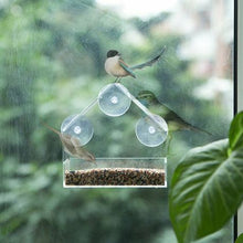 Load image into Gallery viewer, Pet Window Bird Feeder Wild Table Hanging Suction Perspex
