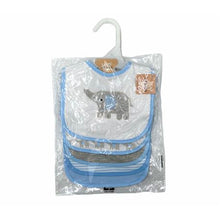 Load image into Gallery viewer, Baby Bib Set 5 Piece - Blue Elephant
