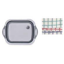 Load image into Gallery viewer, Foldable Cutting Board, Washing Bowl and Draining Basket With 3 Dish Cloths
