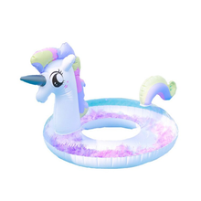 Load image into Gallery viewer, Unicorn Inflatable Pool Ring Float with Feathers - 90cm

